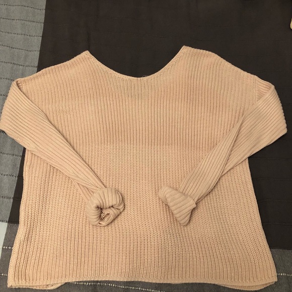 Garage Distressed Knit Top Light Pink Sz XS - Picture 4 of 5